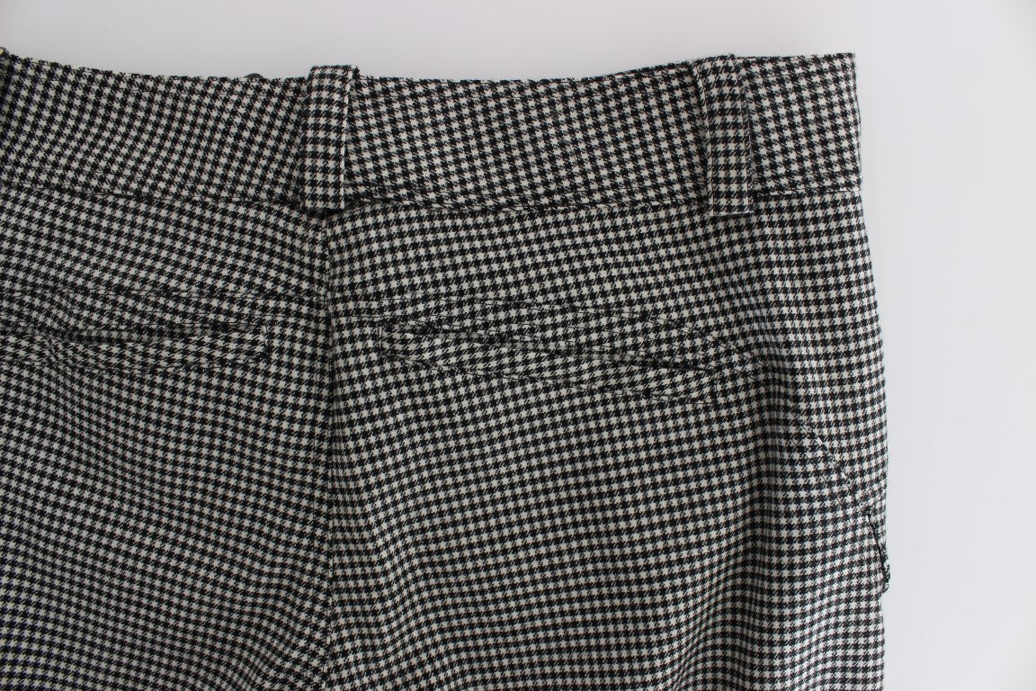 Ermanno Scervino Chic Checkered Black & White Regular Fit Pants IT42 | M