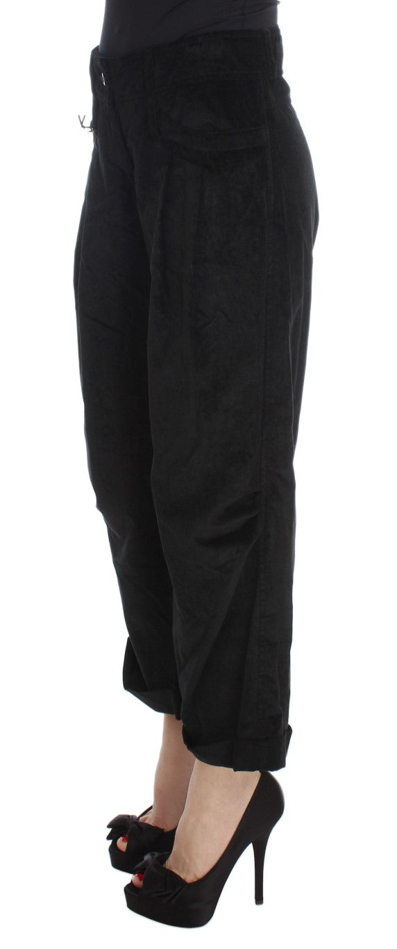 Ermanno Scervino Chic Black Wide Leg Cotton Jeans IT40 | S