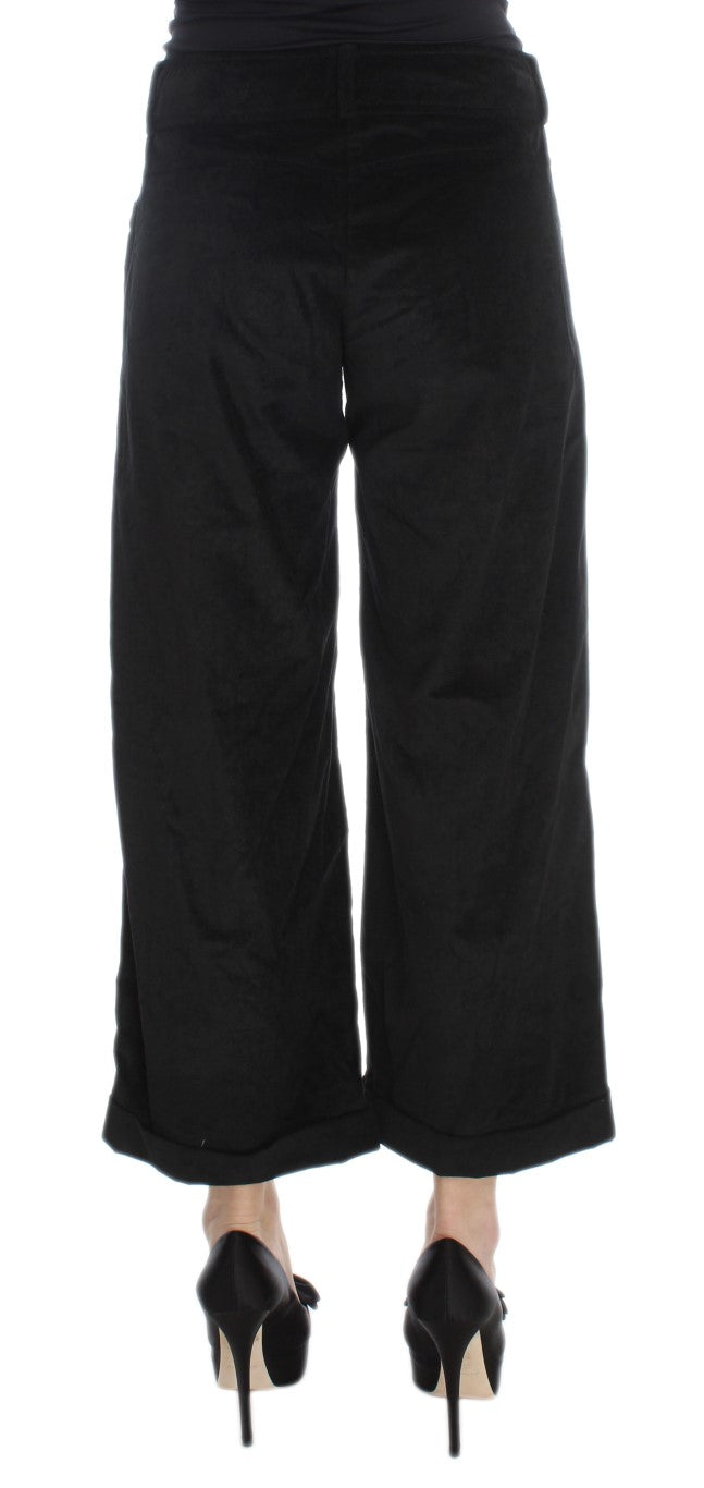 Ermanno Scervino Chic Black Wide Leg Cotton Jeans IT40 | S