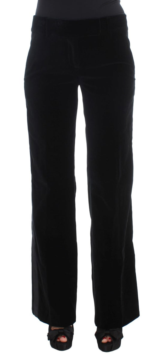 Ermanno Scervino Elegant Black Wide Leg Silk Blend Pants IT40 | S