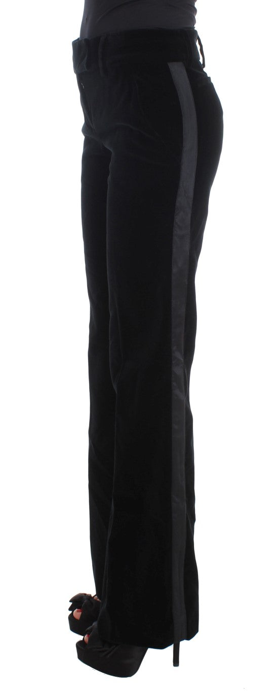 Ermanno Scervino Elegant Black Wide Leg Silk Blend Pants IT40 | S