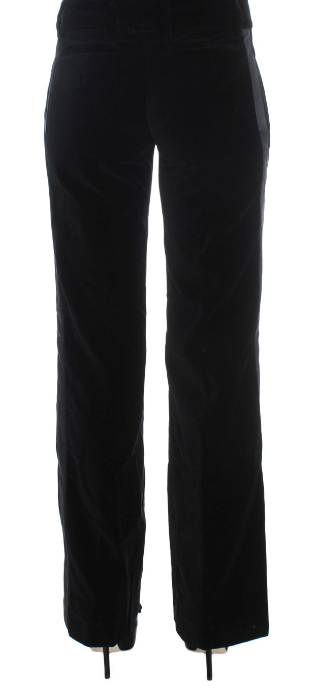 Ermanno Scervino Elegant Black Wide Leg Silk Blend Pants IT40 | S