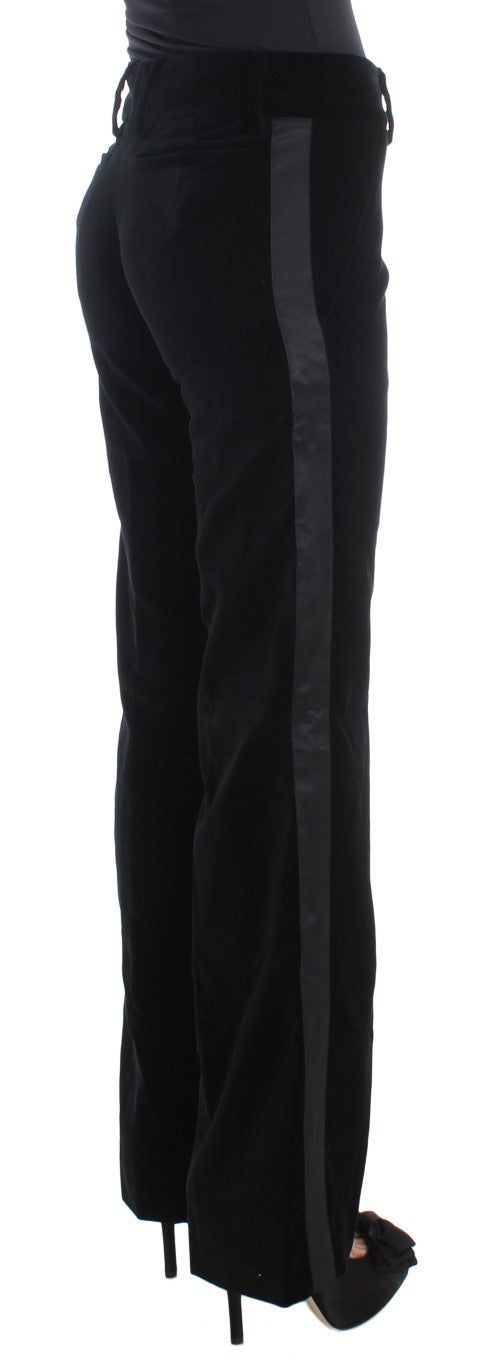 Ermanno Scervino Elegant Black Wide Leg Silk Blend Pants IT40 | S