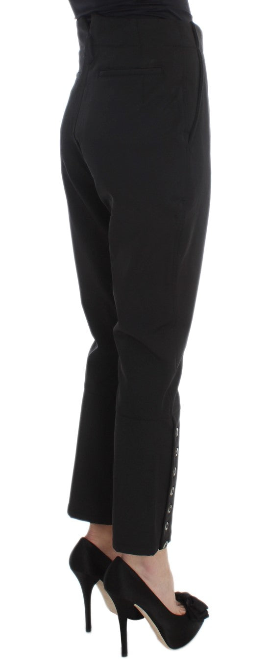 Ermanno Scervino Elegant Cropped Capri Pants in Black IT40 | S