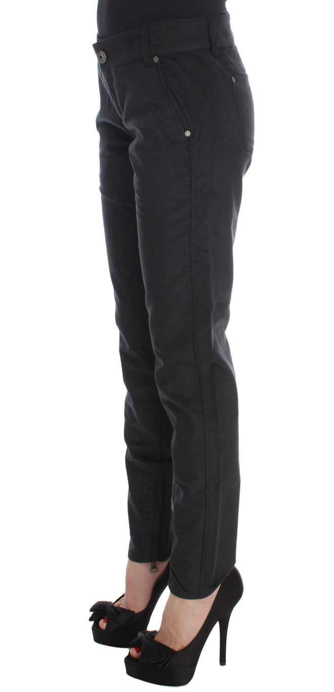 Ermanno Scervino Chic Black Regular Fit Trousers IT42 | M