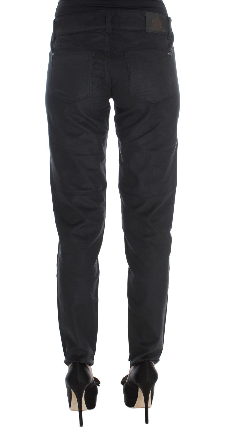 Ermanno Scervino Chic Black Regular Fit Trousers IT42 | M