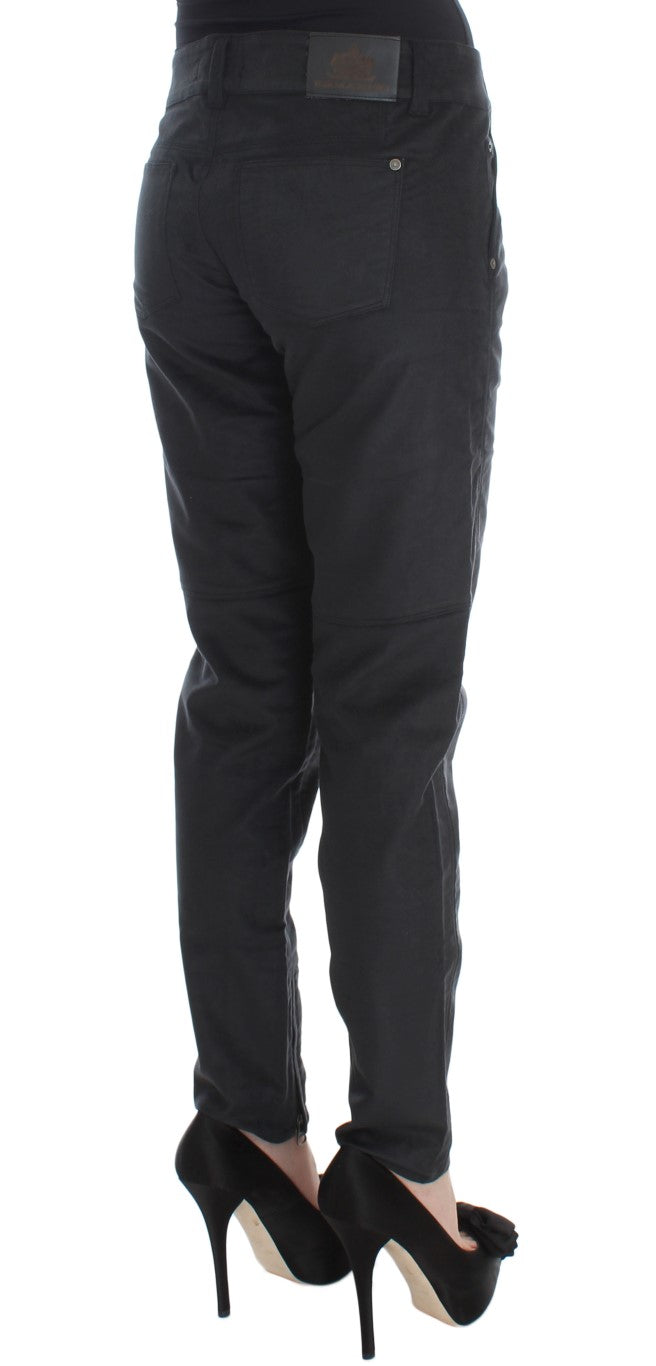 Ermanno Scervino Chic Black Regular Fit Trousers IT42 | M