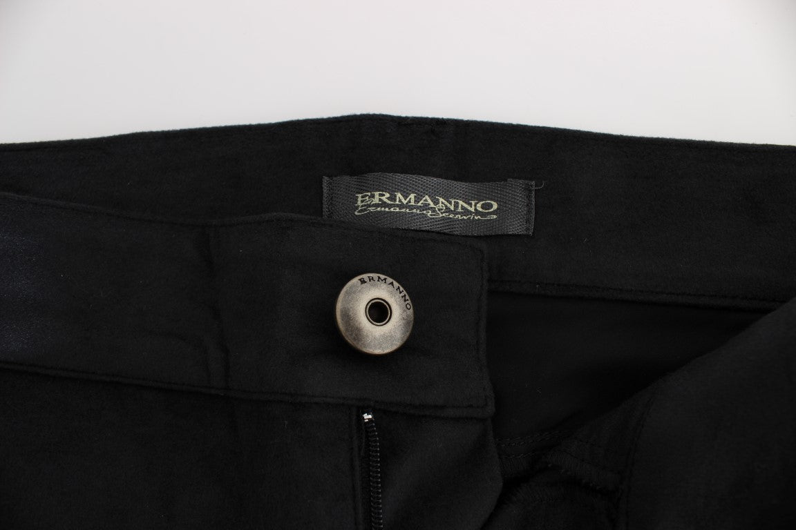 Ermanno Scervino Chic Black Regular Fit Trousers IT42 | M