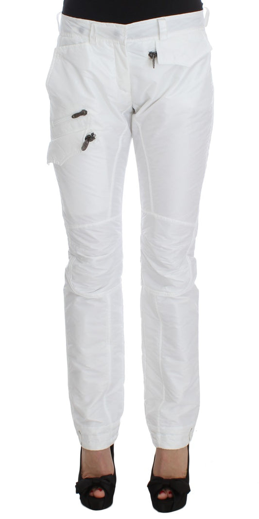 Ermanno Scervino Chic White Nylon Cargo Pants by Italian Designer IT42 | M