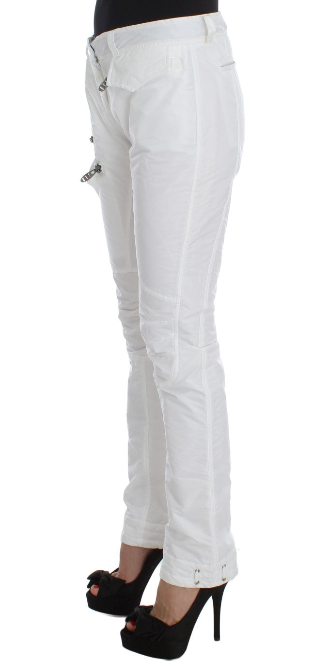 Ermanno Scervino Chic White Nylon Cargo Pants by Italian Designer IT42 | M