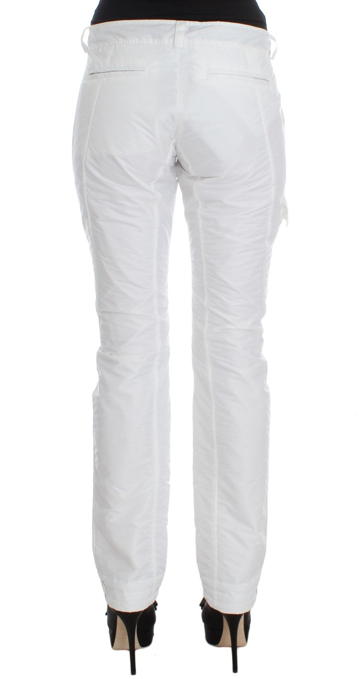 Ermanno Scervino Chic White Nylon Cargo Pants by Italian Designer IT42 | M