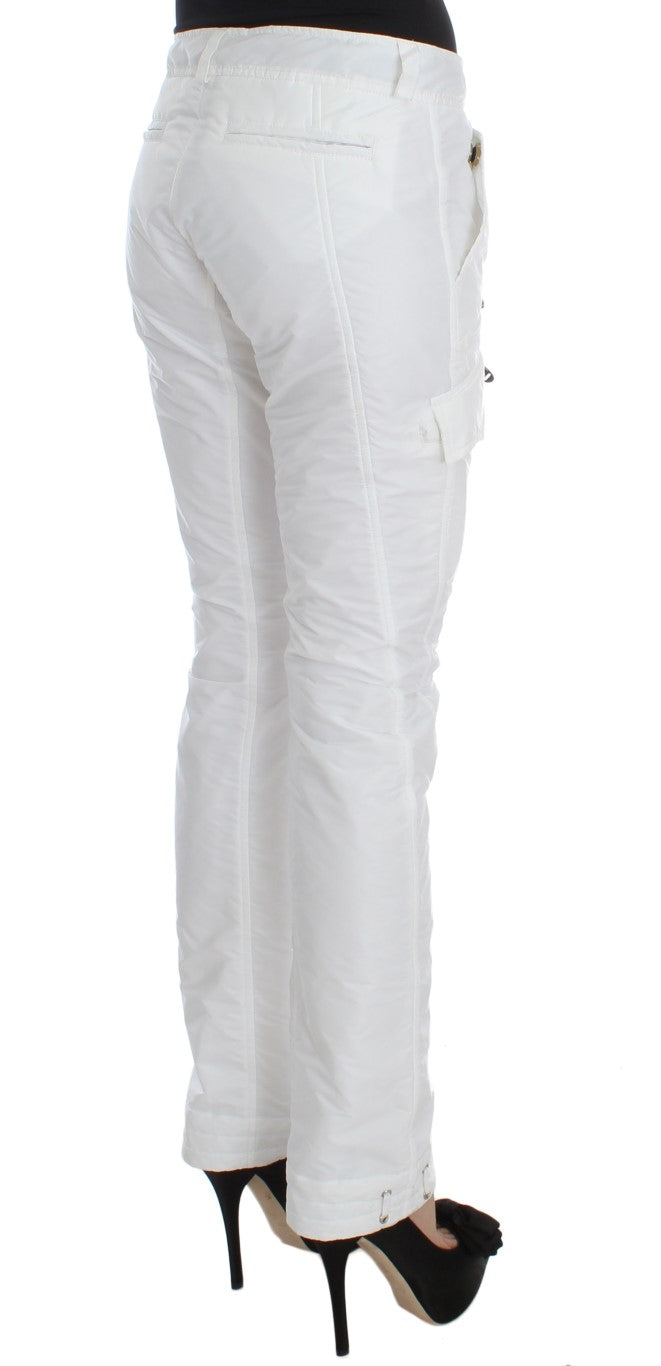 Ermanno Scervino Chic White Nylon Cargo Pants by Italian Designer IT42 | M