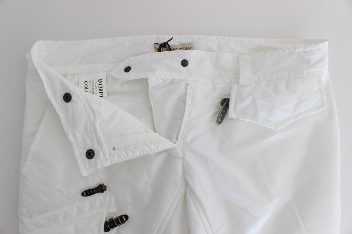 Ermanno Scervino Chic White Nylon Cargo Pants by Italian Designer IT42 | M