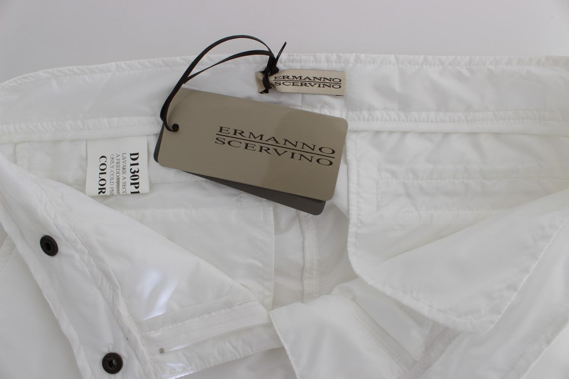 Ermanno Scervino Chic White Nylon Cargo Pants by Italian Designer IT42 | M