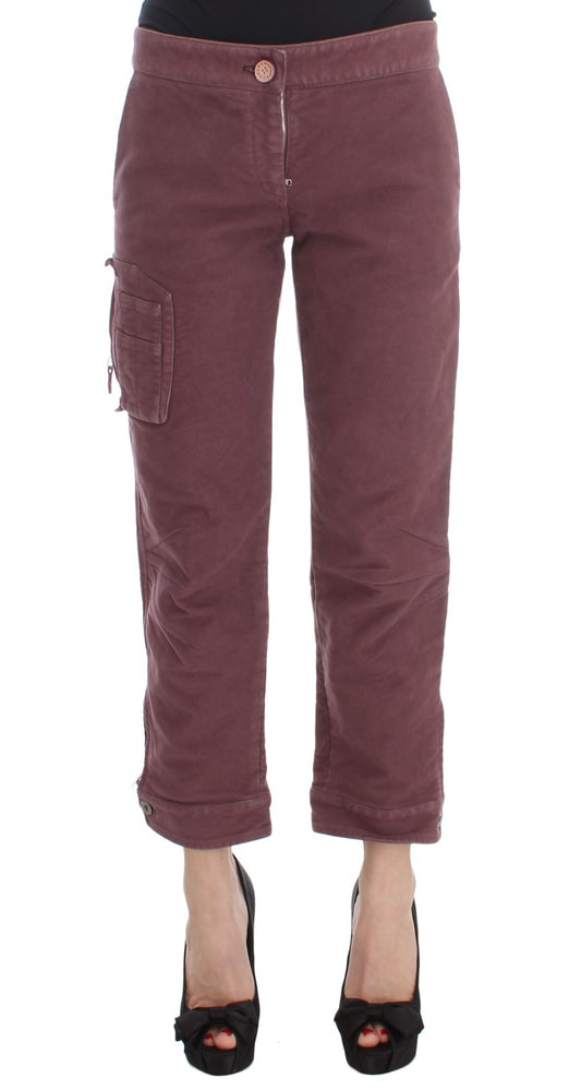 Ermanno Scervino Chic Bordeaux Capri Cropped Cargo Pants IT38 | XS