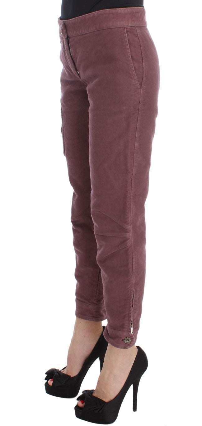 Ermanno Scervino Chic Bordeaux Capri Cropped Cargo Pants IT38 | XS