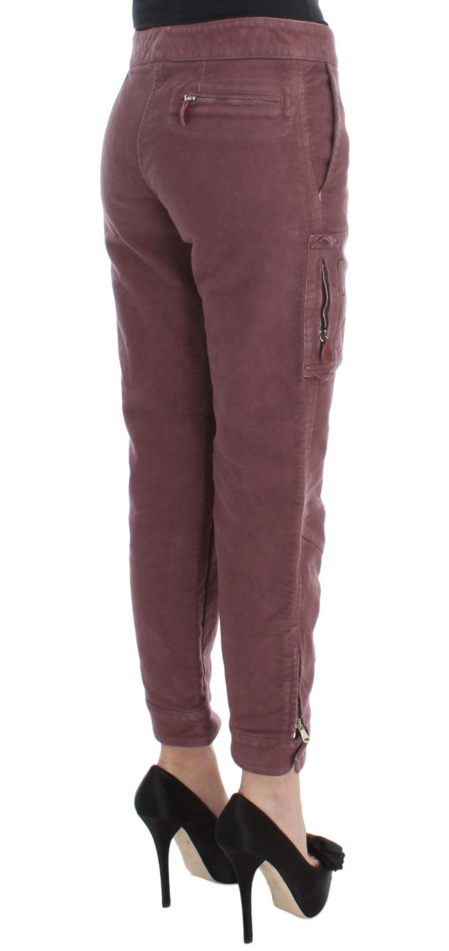 Ermanno Scervino Chic Bordeaux Capri Cropped Cargo Pants IT38 | XS