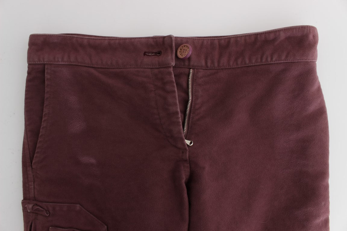 Ermanno Scervino Chic Bordeaux Capri Cropped Cargo Pants IT38 | XS