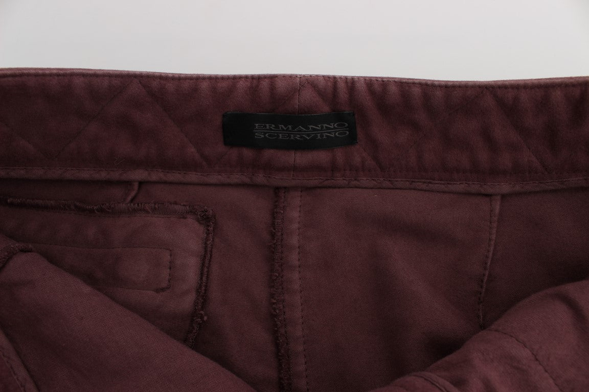 Ermanno Scervino Chic Bordeaux Capri Cropped Cargo Pants IT38 | XS