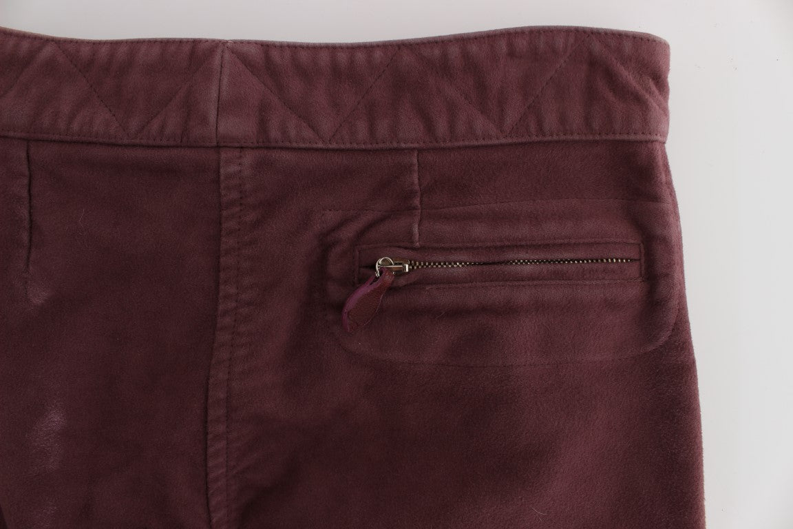 Ermanno Scervino Chic Bordeaux Capri Cropped Cargo Pants IT38 | XS