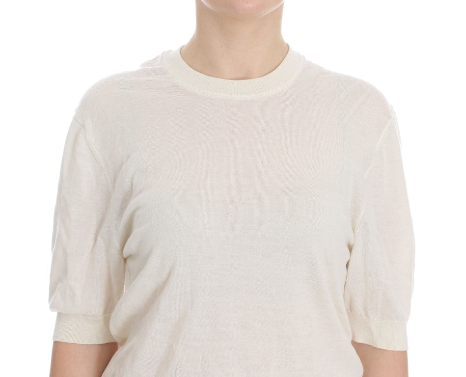 Dolce & Gabbana Elegant White Cashmere Sweater IT40 | S