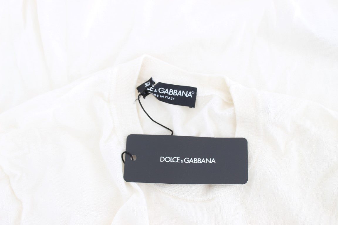 Dolce & Gabbana Elegant White Cashmere Sweater IT40 | S