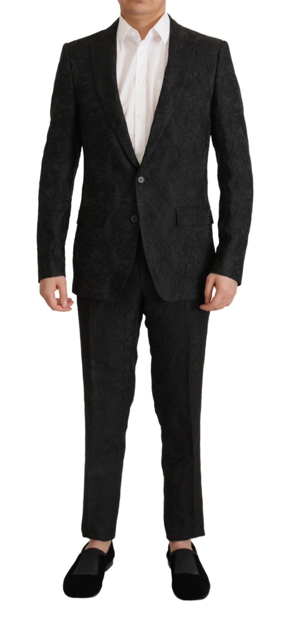 Dolce & Gabbana Glittering Black Martini Suit Set IT46 / S