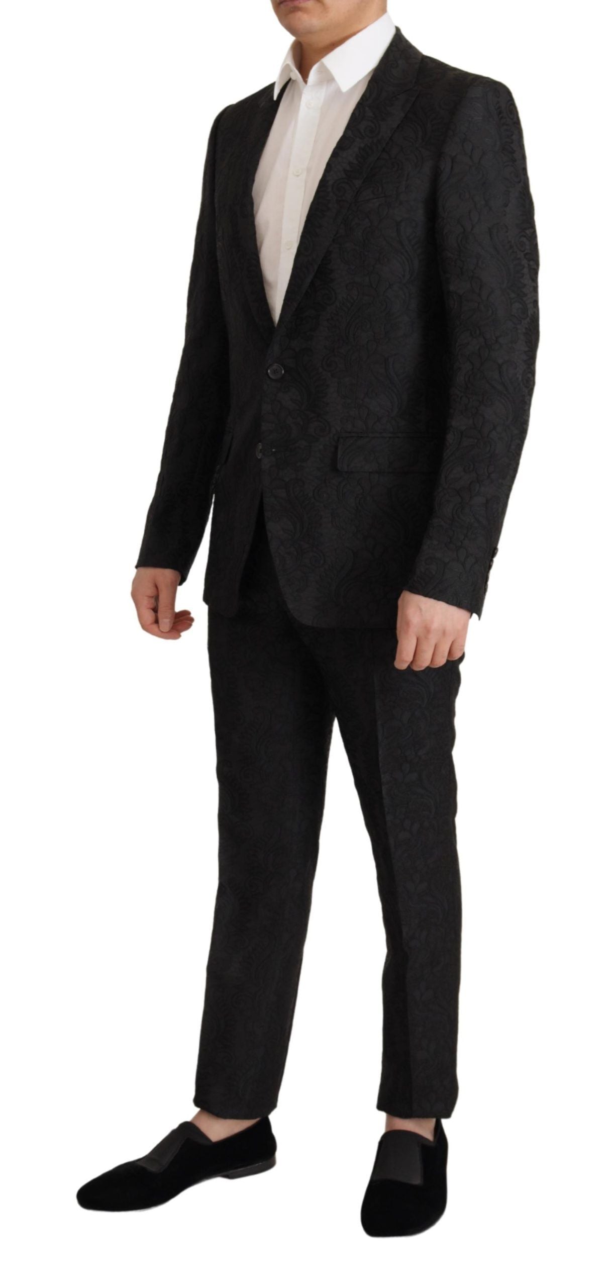 Dolce & Gabbana Glittering Black Martini Suit Set IT46 / S