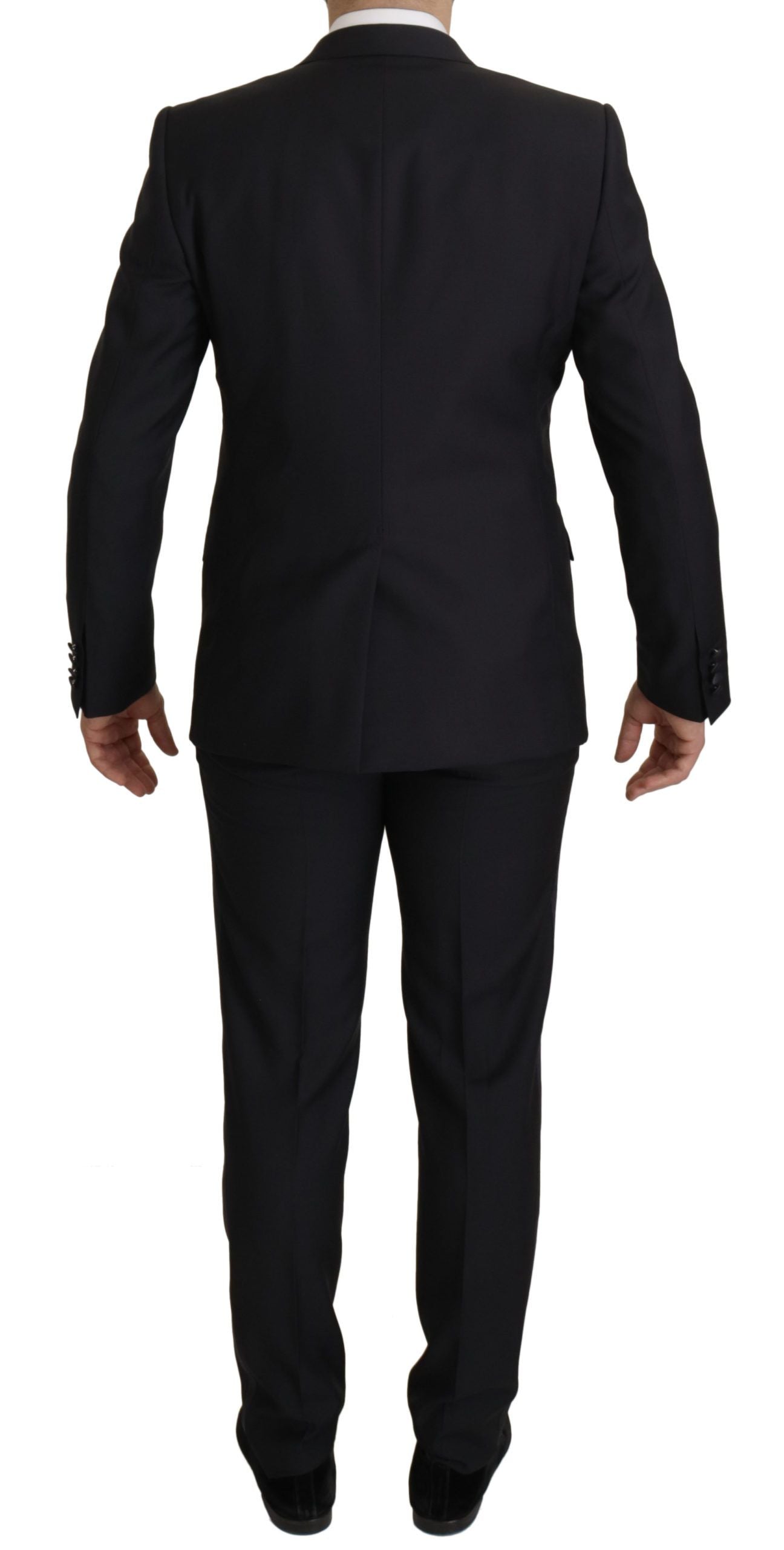 Dolce & Gabbana Elegant Black Three-Piece Wool Blend Suit IT50 / L