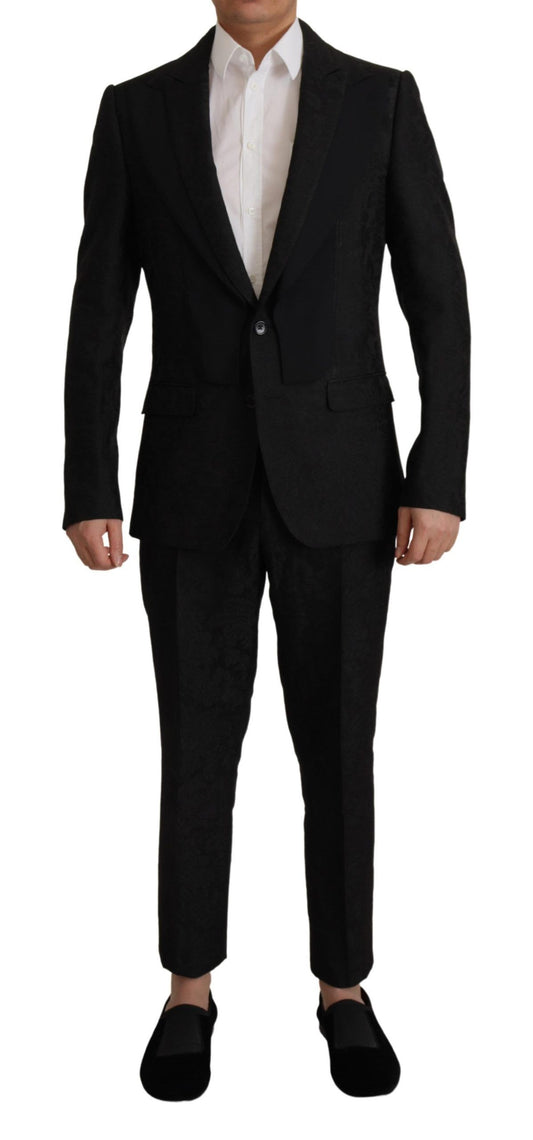 Dolce & Gabbana Elegant Black Two-Piece Martini Suit IT48 / M