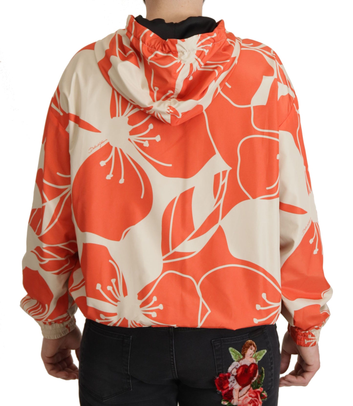 Dolce & Gabbana Elegant Floral Zip Hooded Sweater IT50 / L