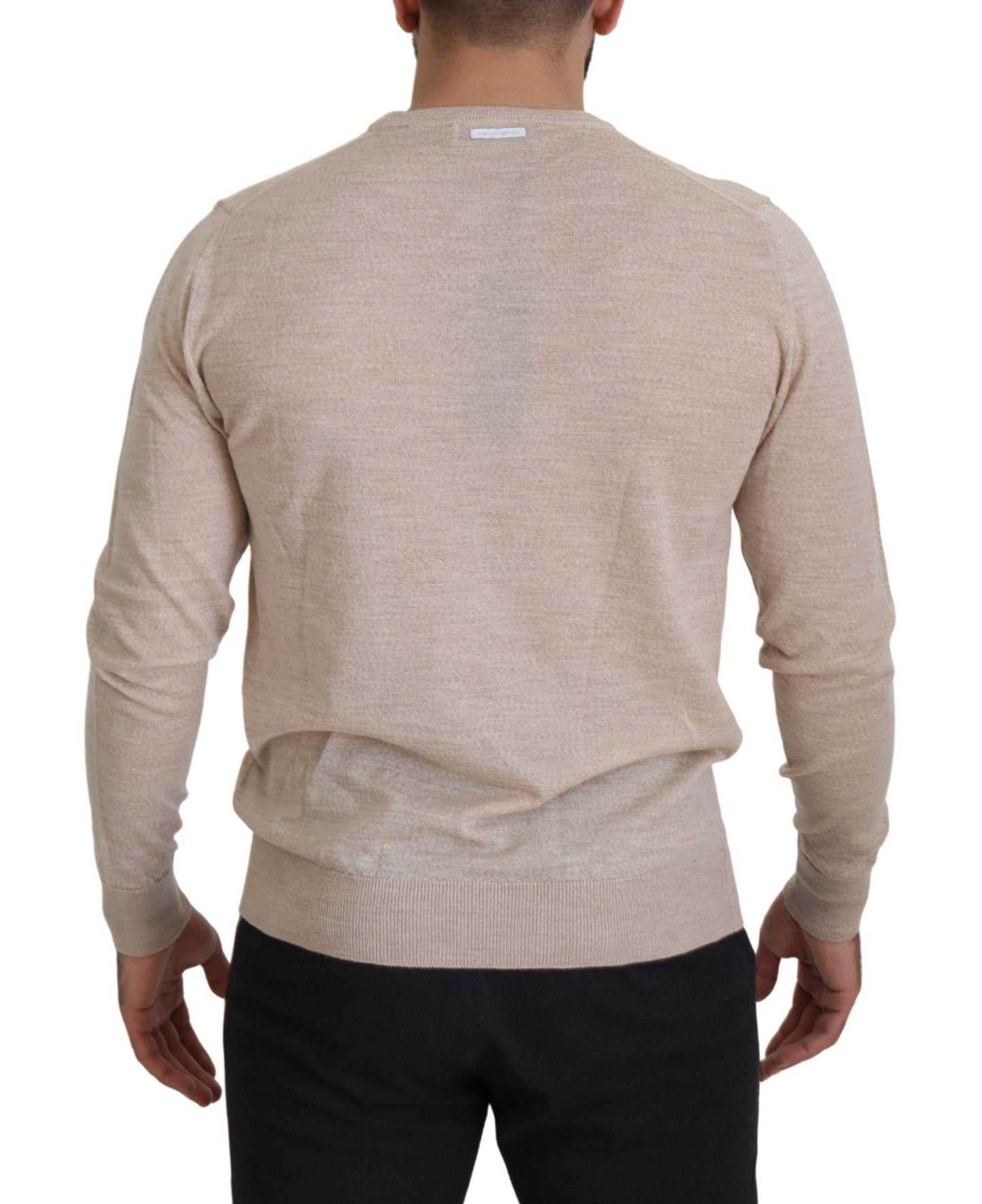 Dolce & Gabbana Elegant Beige Crewneck Wool  IT50 / L