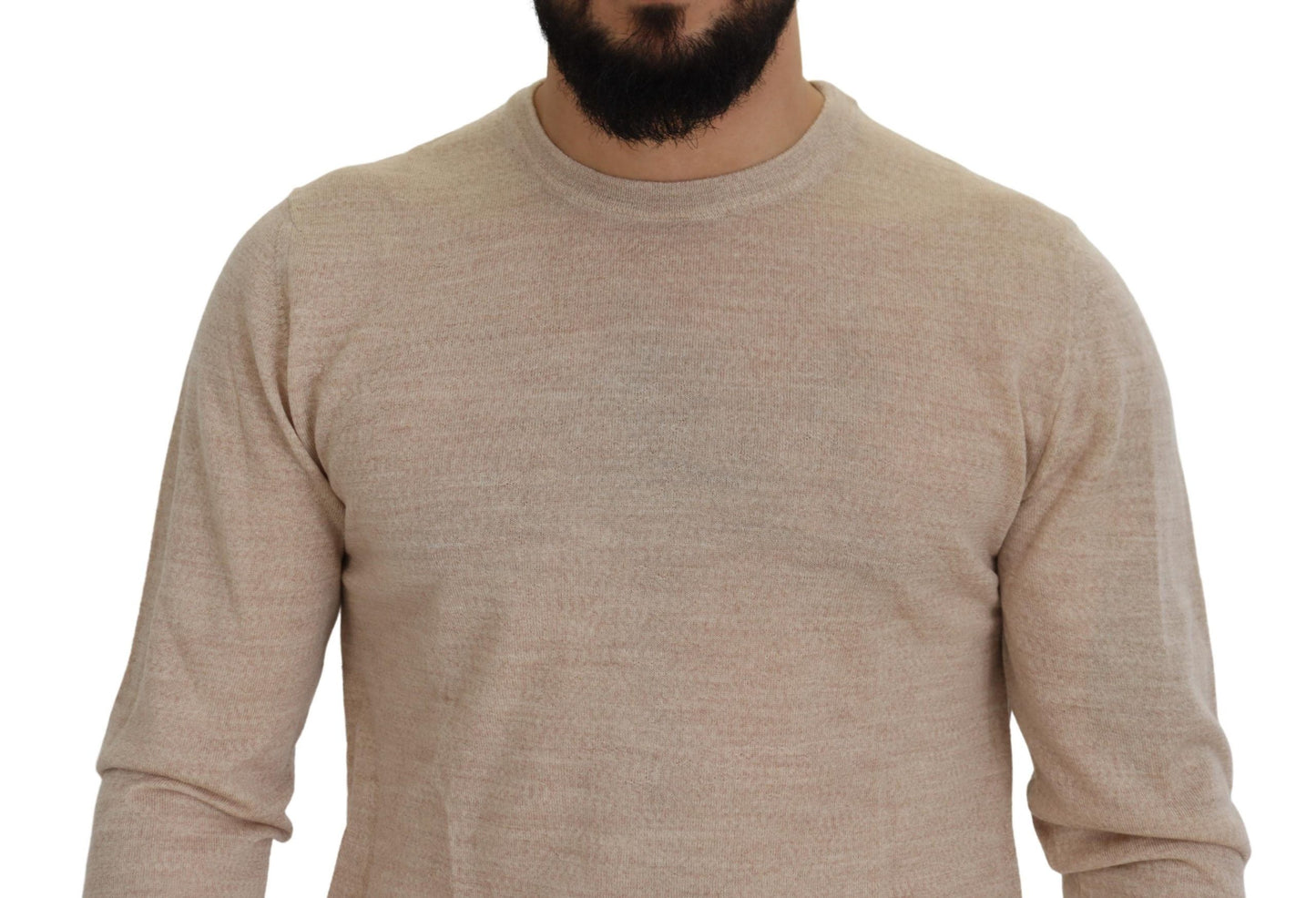 Dolce & Gabbana Elegant Beige Crewneck Wool  IT50 / L