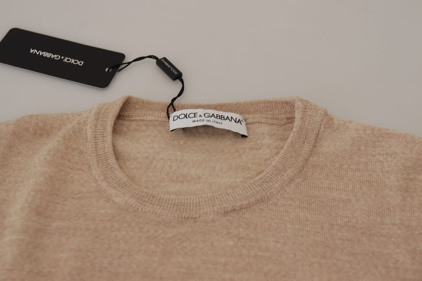 Dolce & Gabbana Elegant Beige Crewneck Wool  IT50 / L