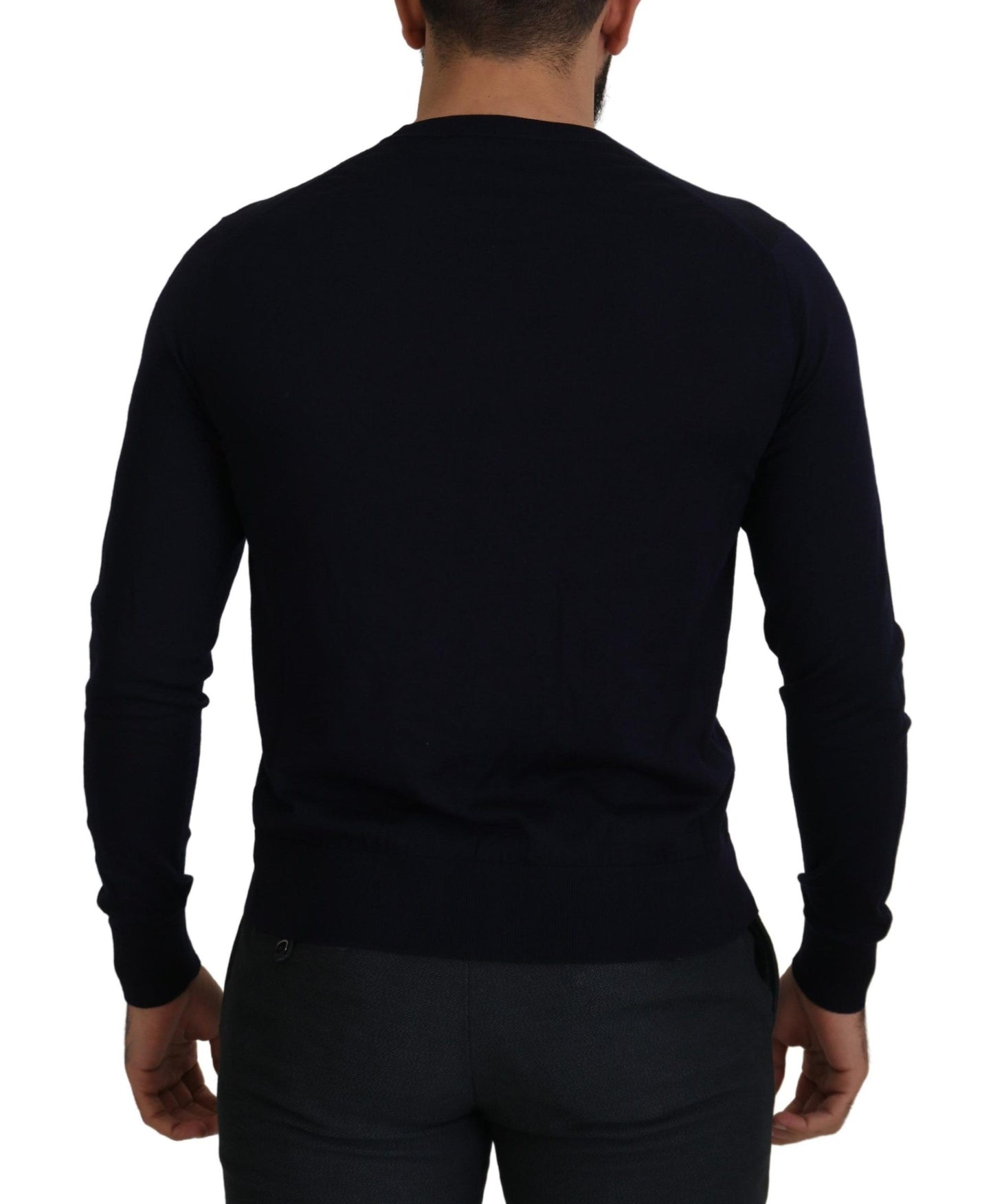 Dolce & Gabbana Elegant Virgin Wool Cardigan Sweater in Blue IT46 / S