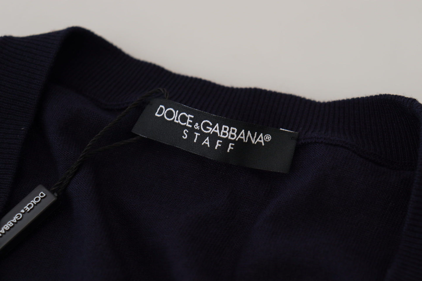 Dolce & Gabbana Elegant Virgin Wool Cardigan Sweater in Blue IT46 / S