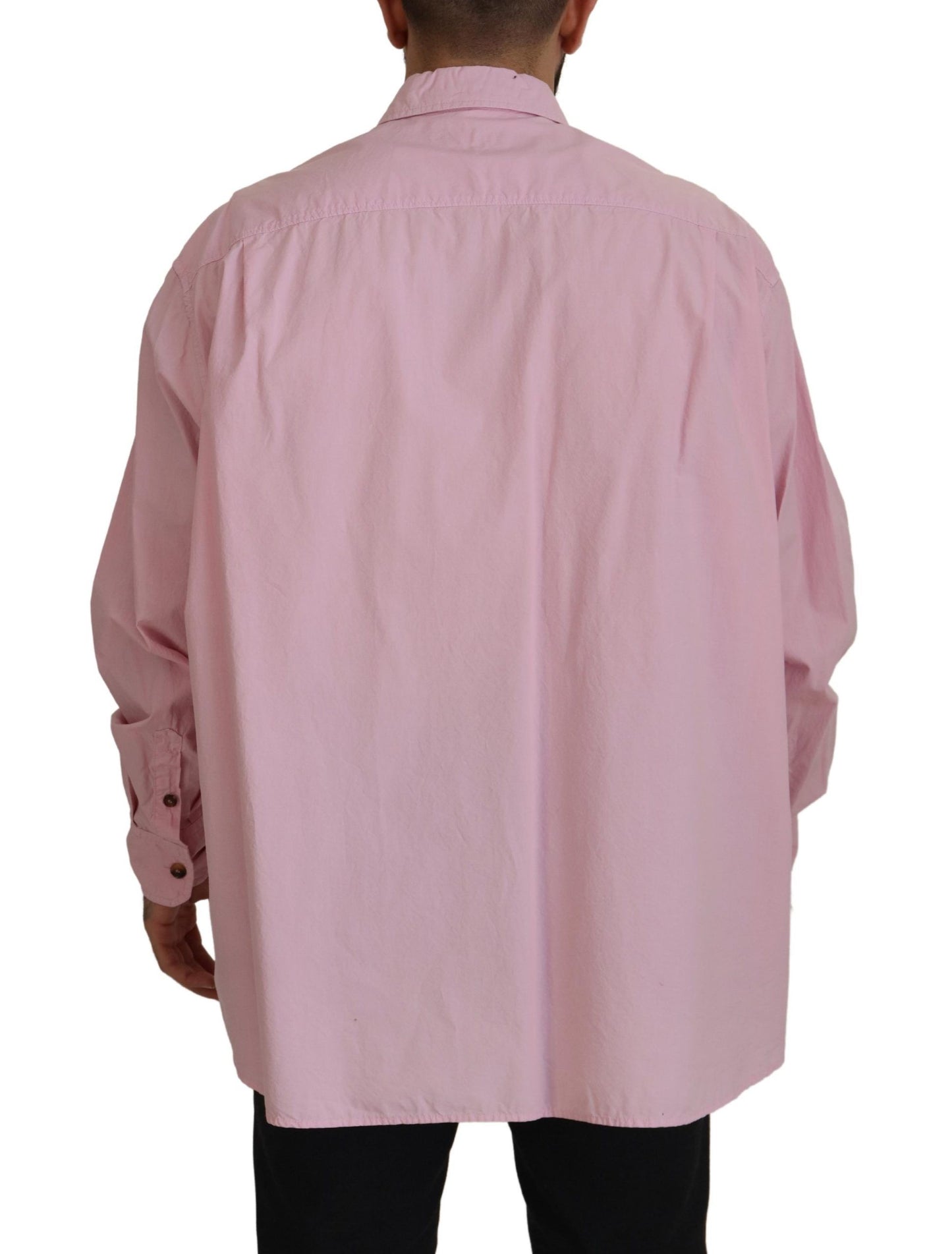 Dolce & Gabbana Elegant Pink Casual Cotton Shirt IT45 / 3XL