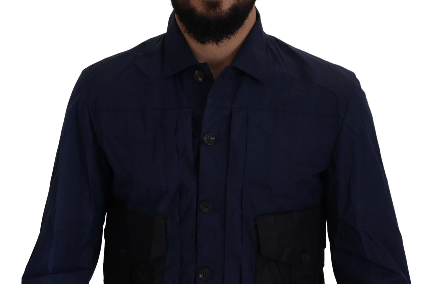 Dsquared² Svelte Dark Blue Cotton Shirt IT48 | M