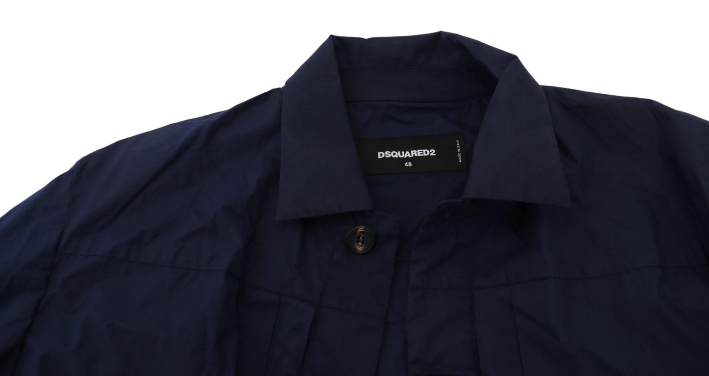 Dsquared² Svelte Dark Blue Cotton Shirt IT48 | M