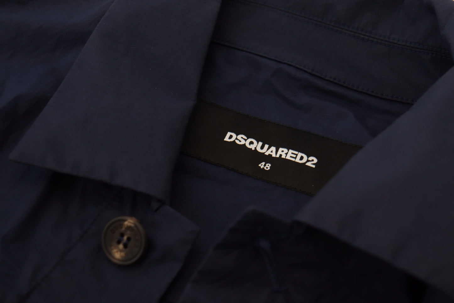 Dsquared² Svelte Dark Blue Cotton Shirt IT48 | M