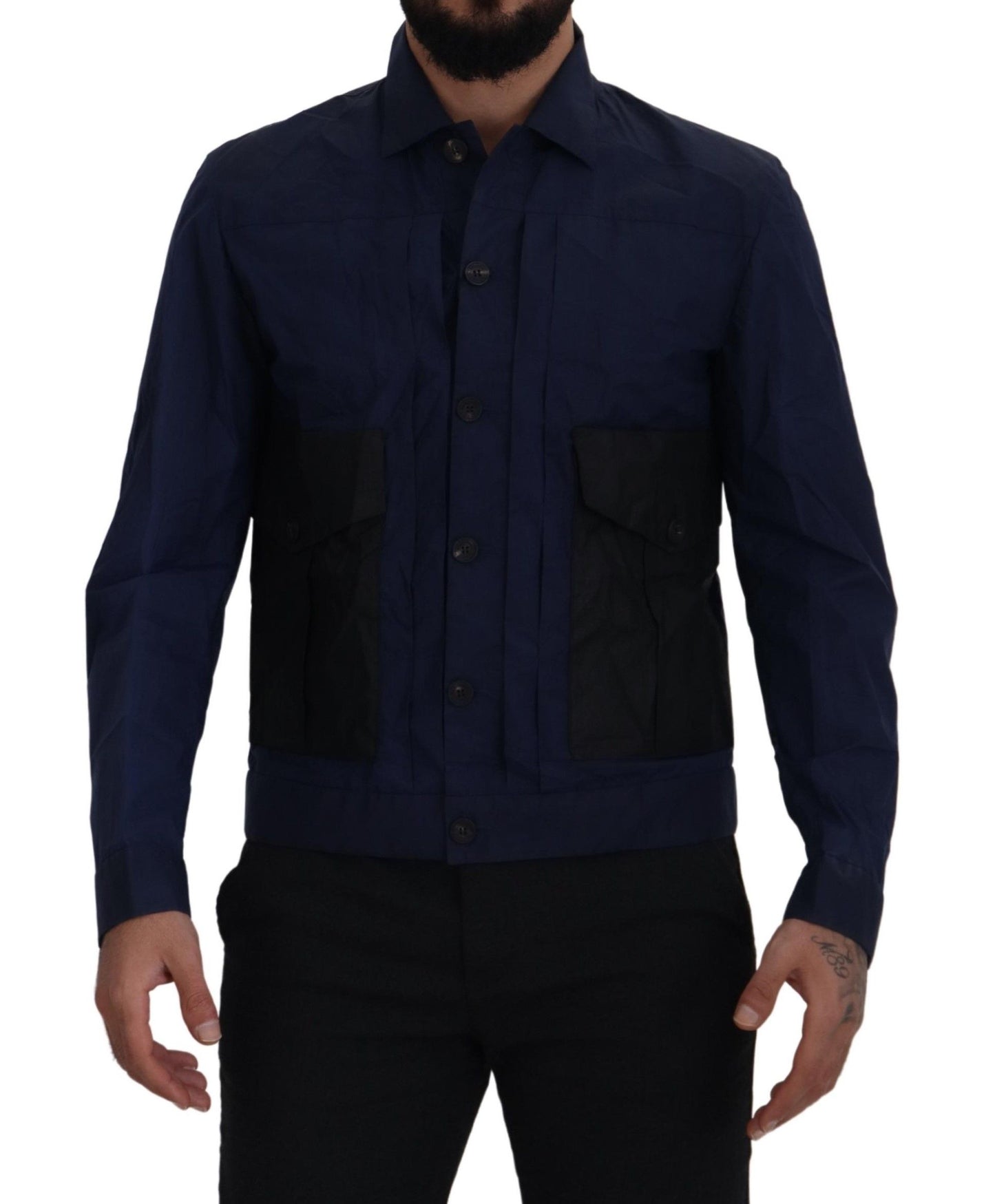 Dsquared² Svelte Dark Blue Cotton Shirt IT48 | M