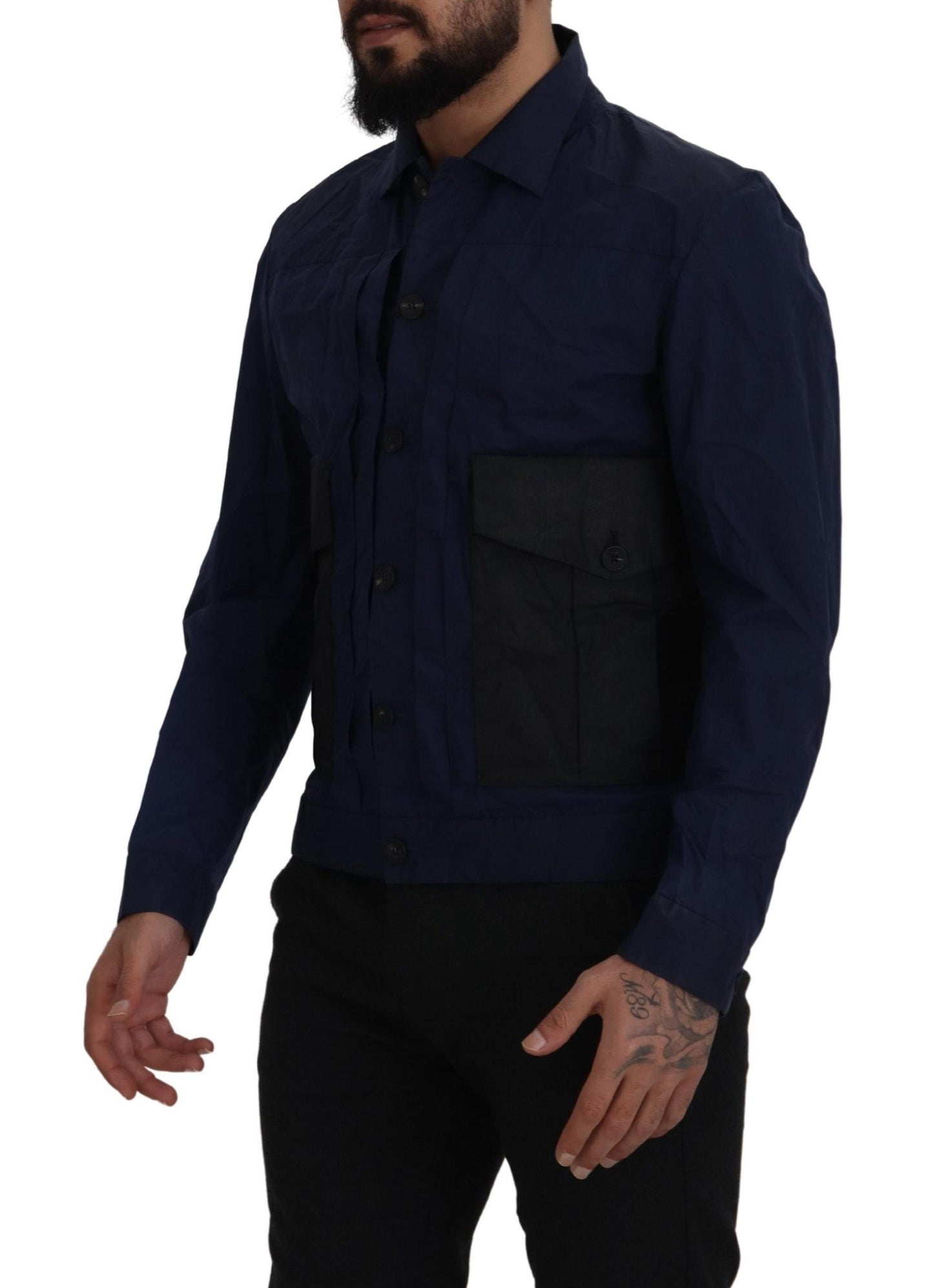 Dsquared² Svelte Dark Blue Cotton Shirt IT48 | M