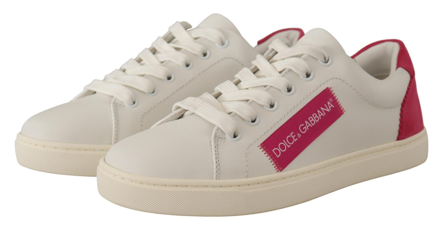 Dolce & Gabbana Elegant White Leather Low-Top Sneakers EU36 / US5.5