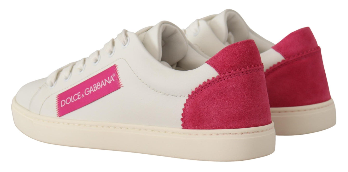 Dolce & Gabbana Elegant White Leather Low-Top Sneakers EU36 / US5.5