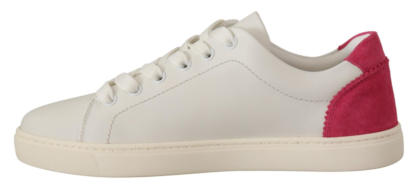 Dolce & Gabbana Elegant White Leather Low-Top Sneakers EU36 / US5.5