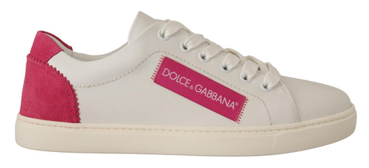 Dolce & Gabbana Elegant White Leather Low-Top Sneakers EU36 / US5.5