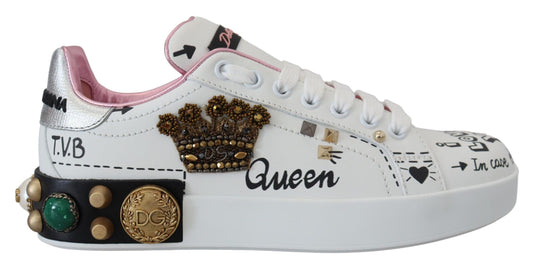 Dolce & Gabbana Queen Crown Chic Leather Sneakers EU34 / US3.5