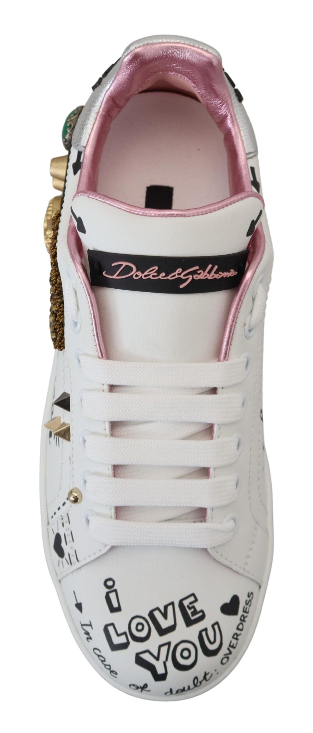 Dolce & Gabbana Queen Crown Chic Leather Sneakers EU34 / US3.5