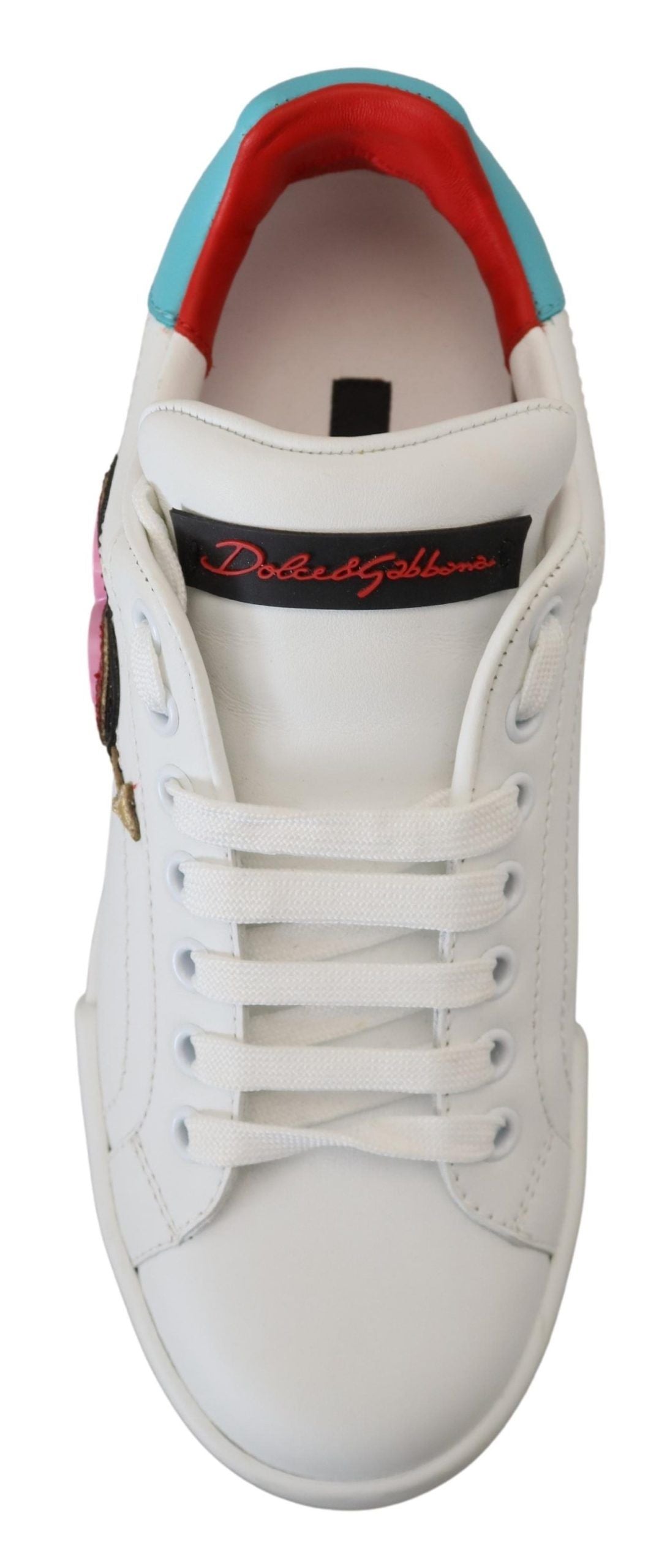 Dolce & Gabbana Elegant White Portofino Leather Sneakers EU35 / US4.5