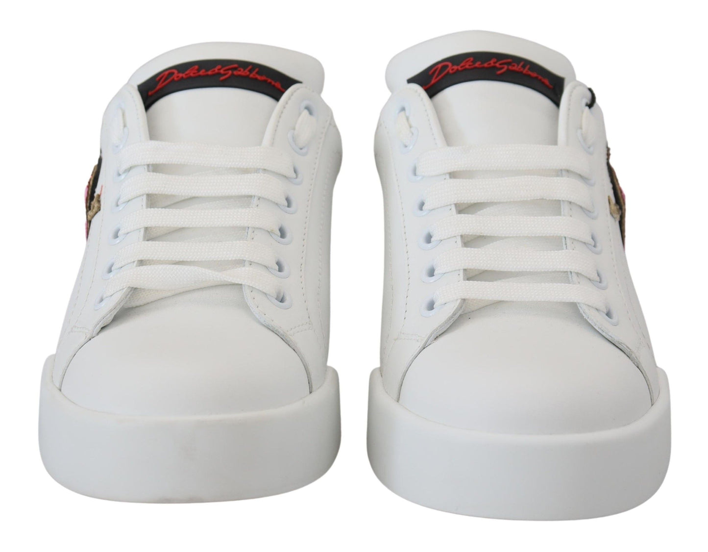 Dolce & Gabbana Elegant White Portofino Leather Sneakers EU35 / US4.5